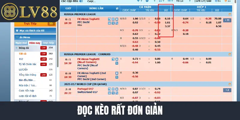 Đọc kèo rất đơn giản